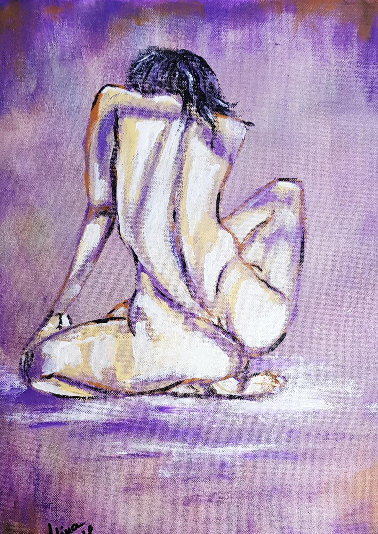 ArteDiAlina.com painting: Purple Nude / Nudo di porpora